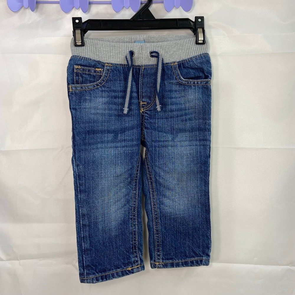 Baby GAP unisex pull on cotton blue denim medium wash jeans pants casual 12-18 m